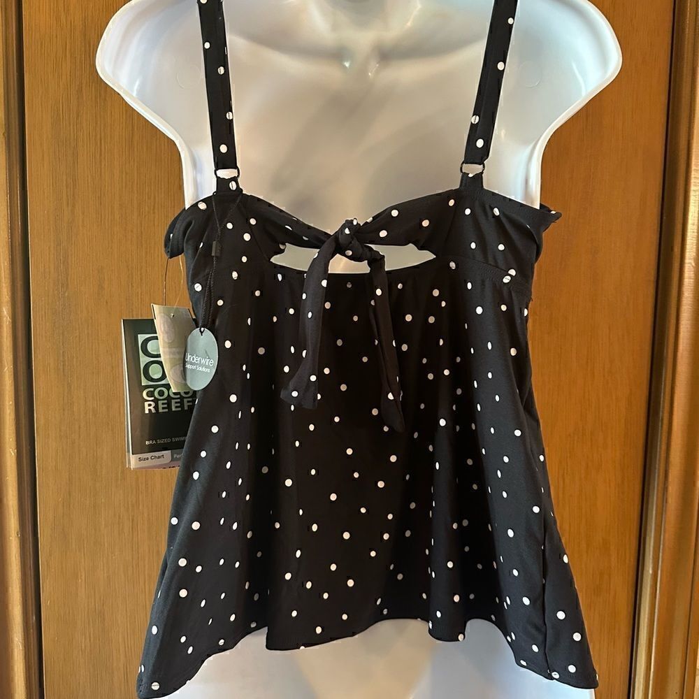 🍃 COCO REEF polkadot tankini top, with underwire and padded bra. 32-34D - Picture 5 of 9